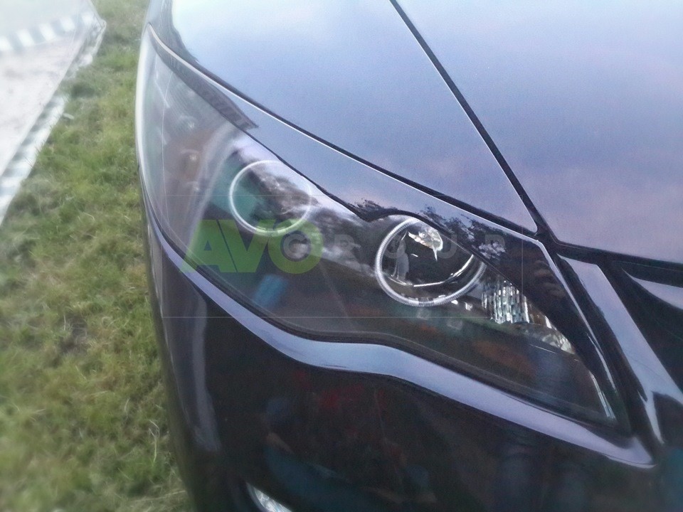 Накладки на фары / Реснички для Honda Civic 4D 2008-2013 v2 ABS Gloss