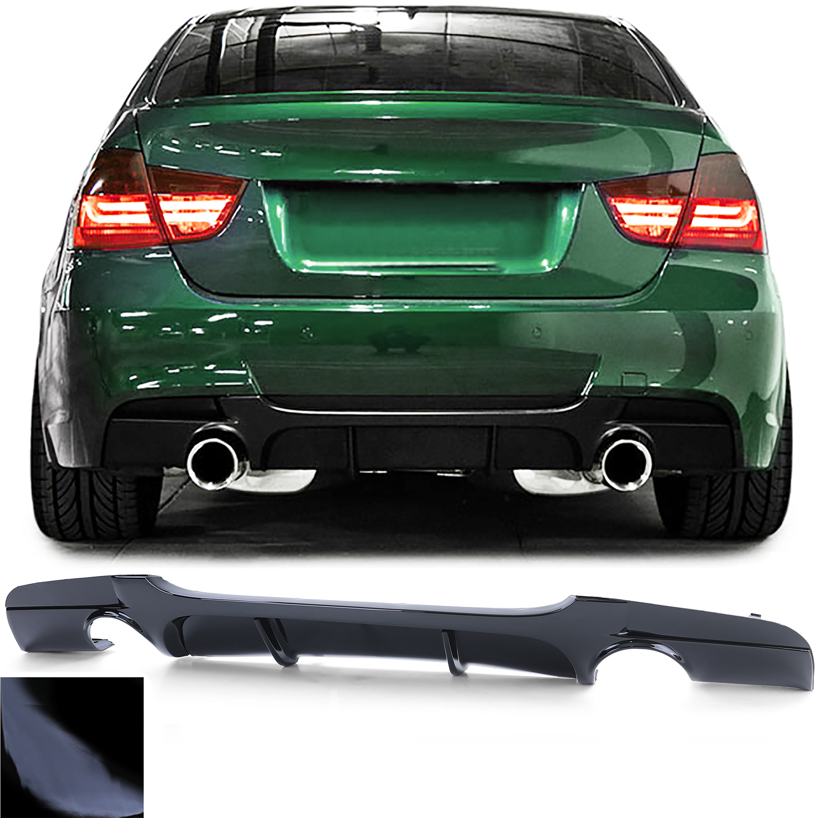 335i 335d Rear Bumper Diffuser for BMW 3 E90 / E91 2005-2012 ABS Gloss