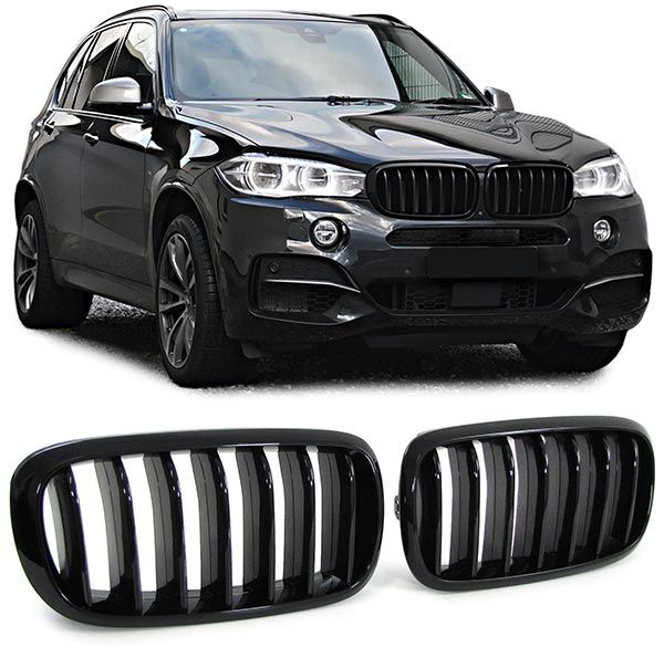 Performance Black Gloss Grills / Kidneys For BMW X5 F15 / F16 2013-2018