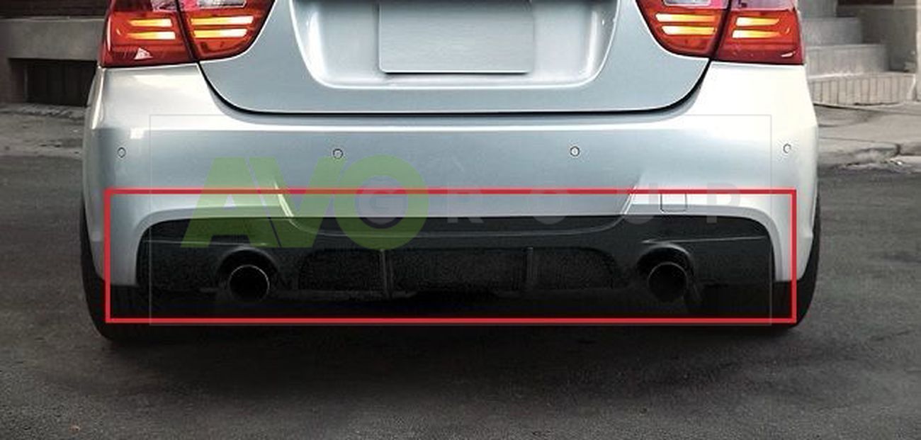 Aizmugurējā bampera difuzors priekš BMW 3 E90 / E91 2005-2012 v1 ABS Gloss