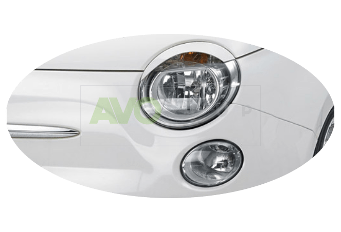 Headlight Eyelids for Fiat New 500 2007-2015 GRP Matt