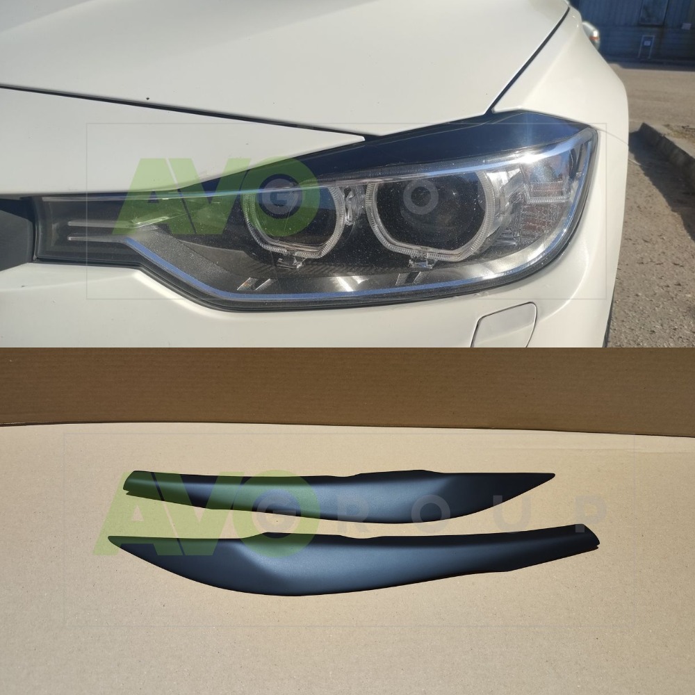 Priekšējo lukturu uzlikas uzacis priekš BMW 3 F30 / F31 / F34 / F35 / F80 2011-2019 ABS Matt