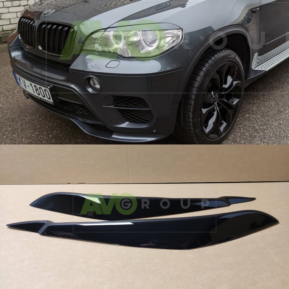 Накладки на фары / Реснички для BMW X5 E70 2007-2013 ABS Gloss