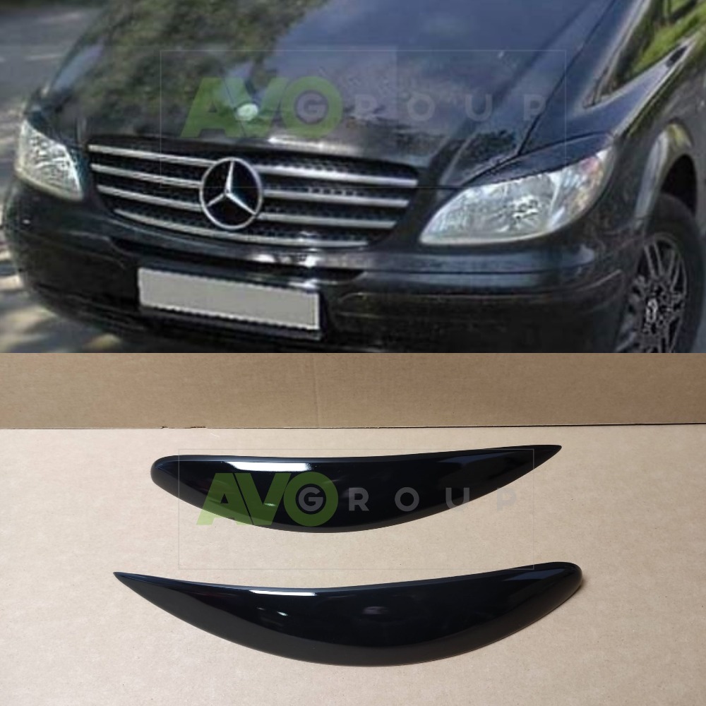 Headlight Eyelids for MB Vito / Viano 2 W639 2003-2010 ABS Gloss
