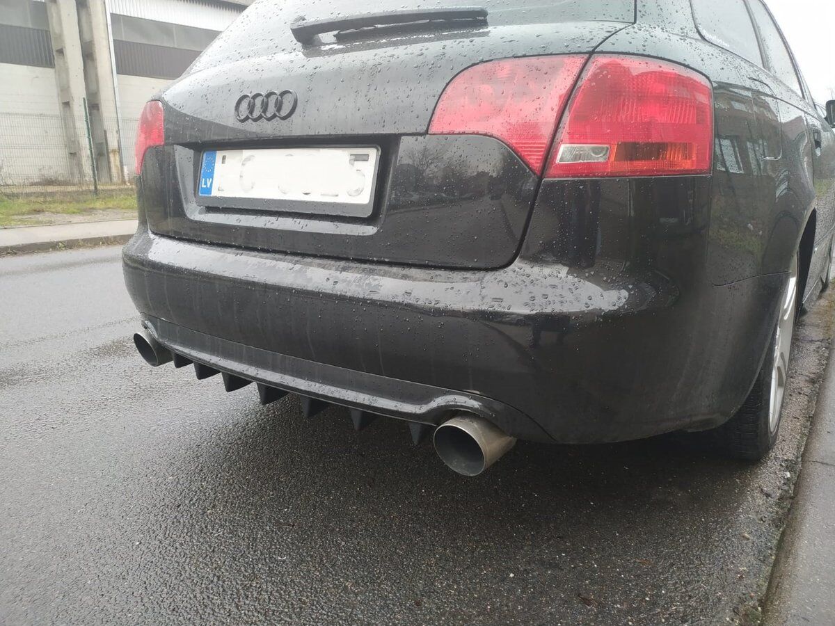 Rear Bumper lower diffuser addon with ribs / fins for Audi A4 B6 B7 - Image 4