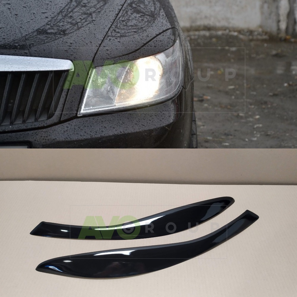 Headlight Eyelids for Skoda Octavia 2 2010-2014 ABS Gloss