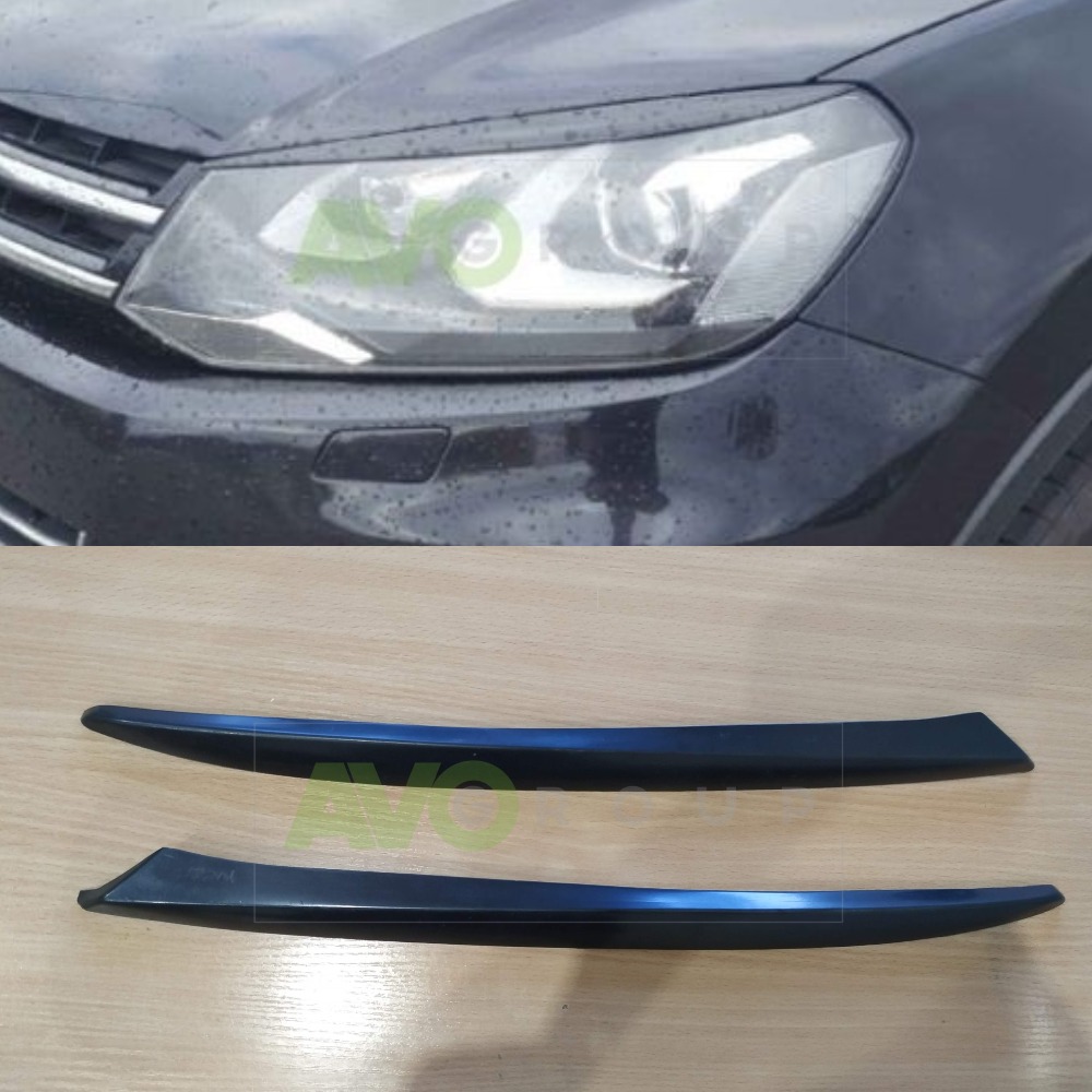 Накладки на фары / Реснички для VW Touareg 2 2010-2018 ABS Matt