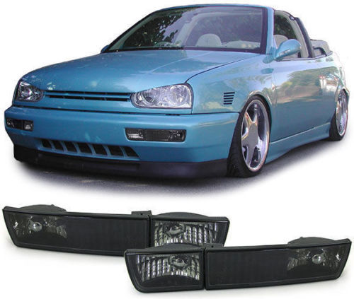 Black Smoked Foglights set with turnsignal For VW Golf III MK3 / Vento (US Jetta 3)