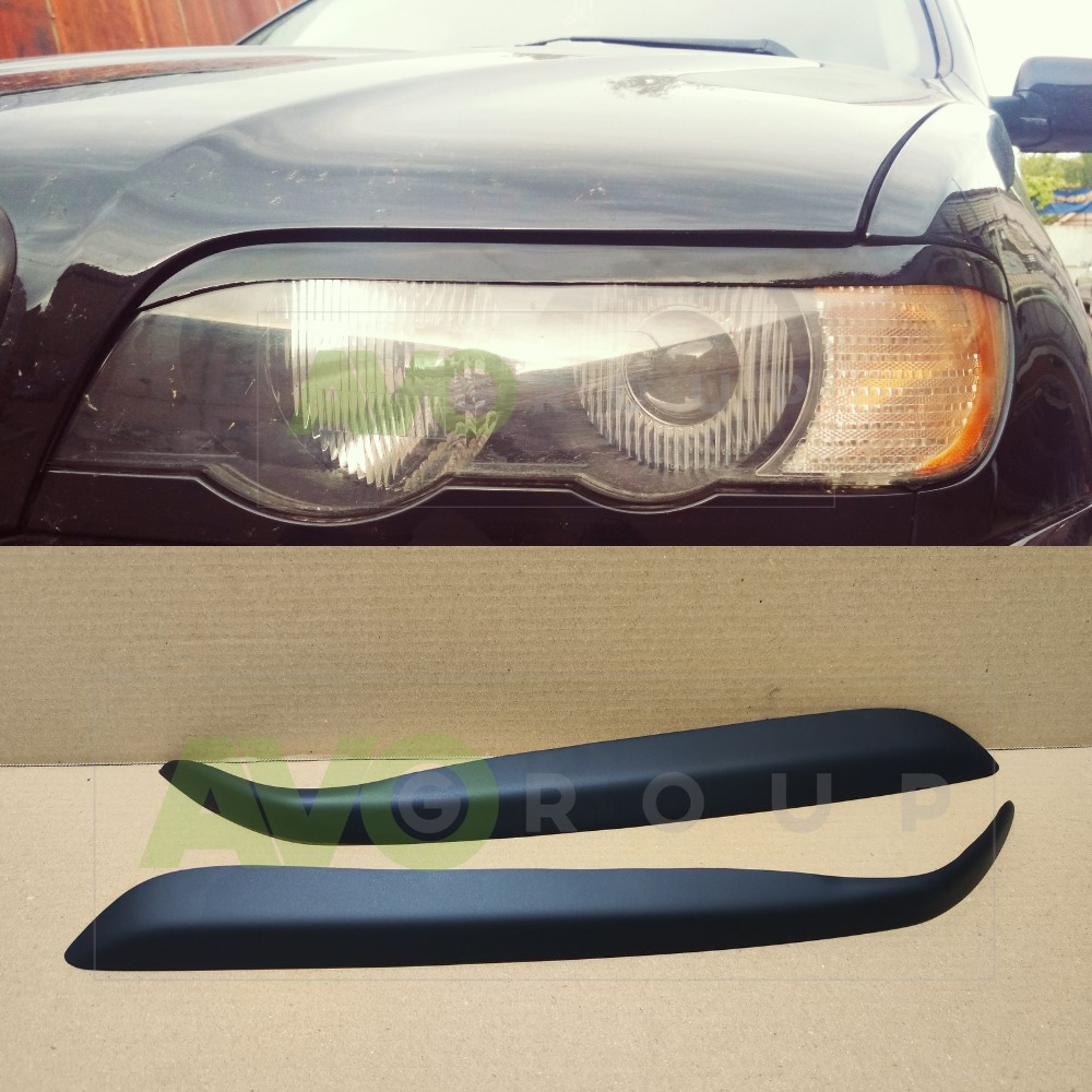 Priekšējo lukturu uzlikas uzacis priekš BMW X5 E53 1999-2003 ABS Matt