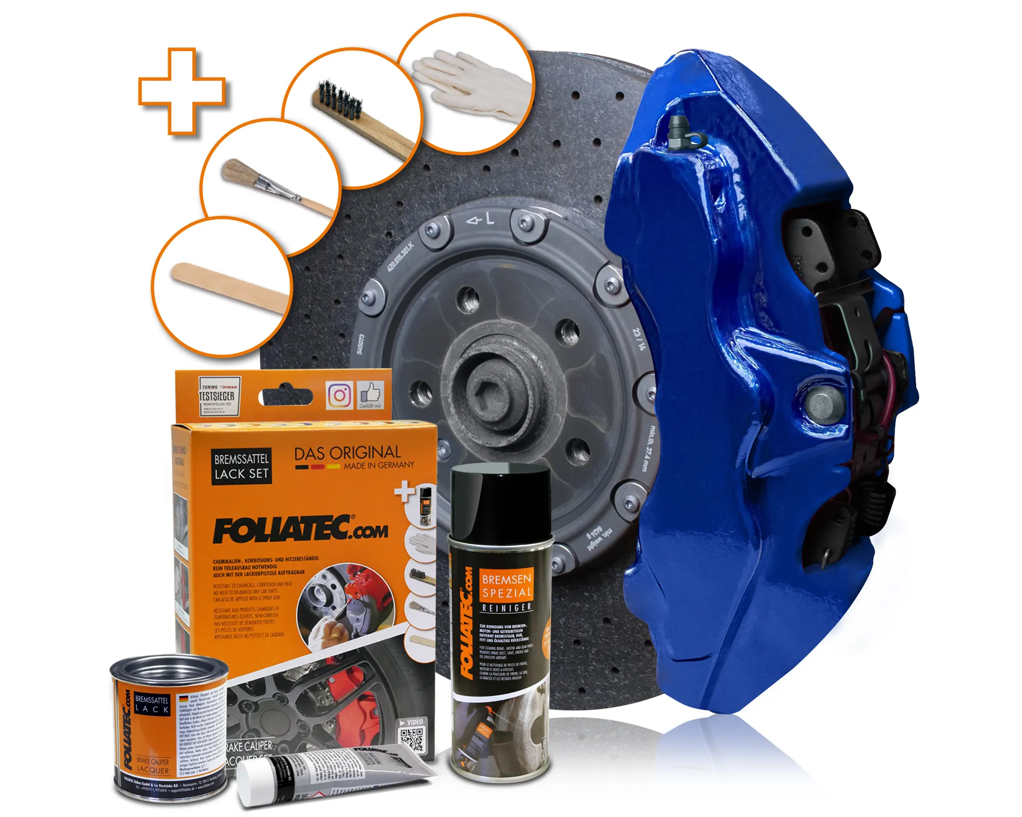 Foliatec PERFORMANCE BLUE METALLIC Brake Caliper Lacquer Set