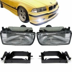 OE Look White Fog lights set with frames for BMW 3 E36