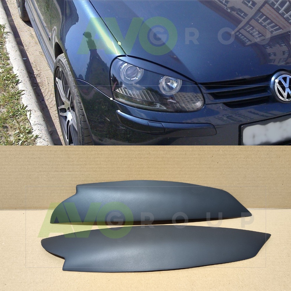 Накладки на фары / Реснички для VW Golf 5 2003-2009 ABS Matt