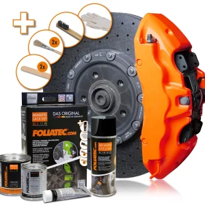 Foliatec NEON ORANGE Brake Caliper Lacquer Set