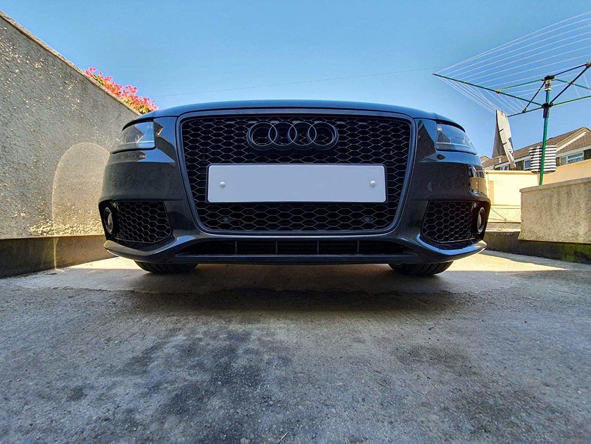 RS Honeycomb Front Bumper Fog light frames/ Covers For Audi A4 B8 08-11