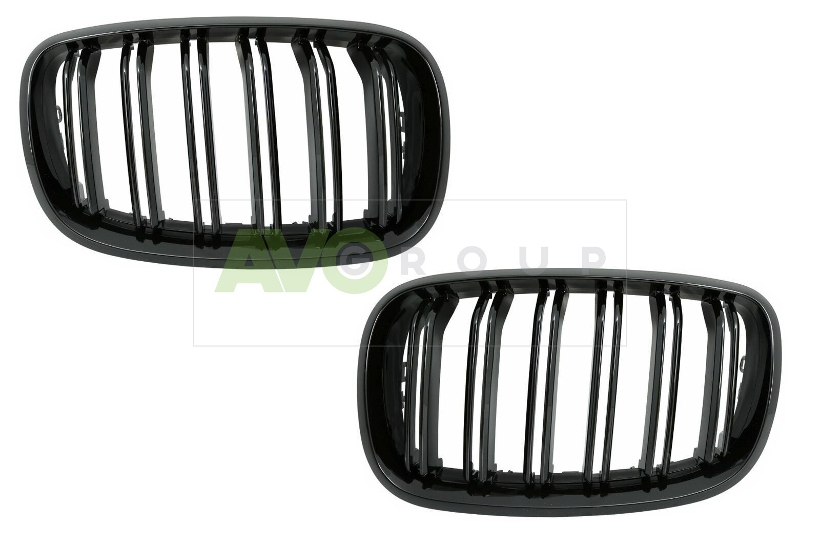 Front grilles kidney for BMW X5/X6 E70/E71 07-14 Double Stripe M Design Piano Black