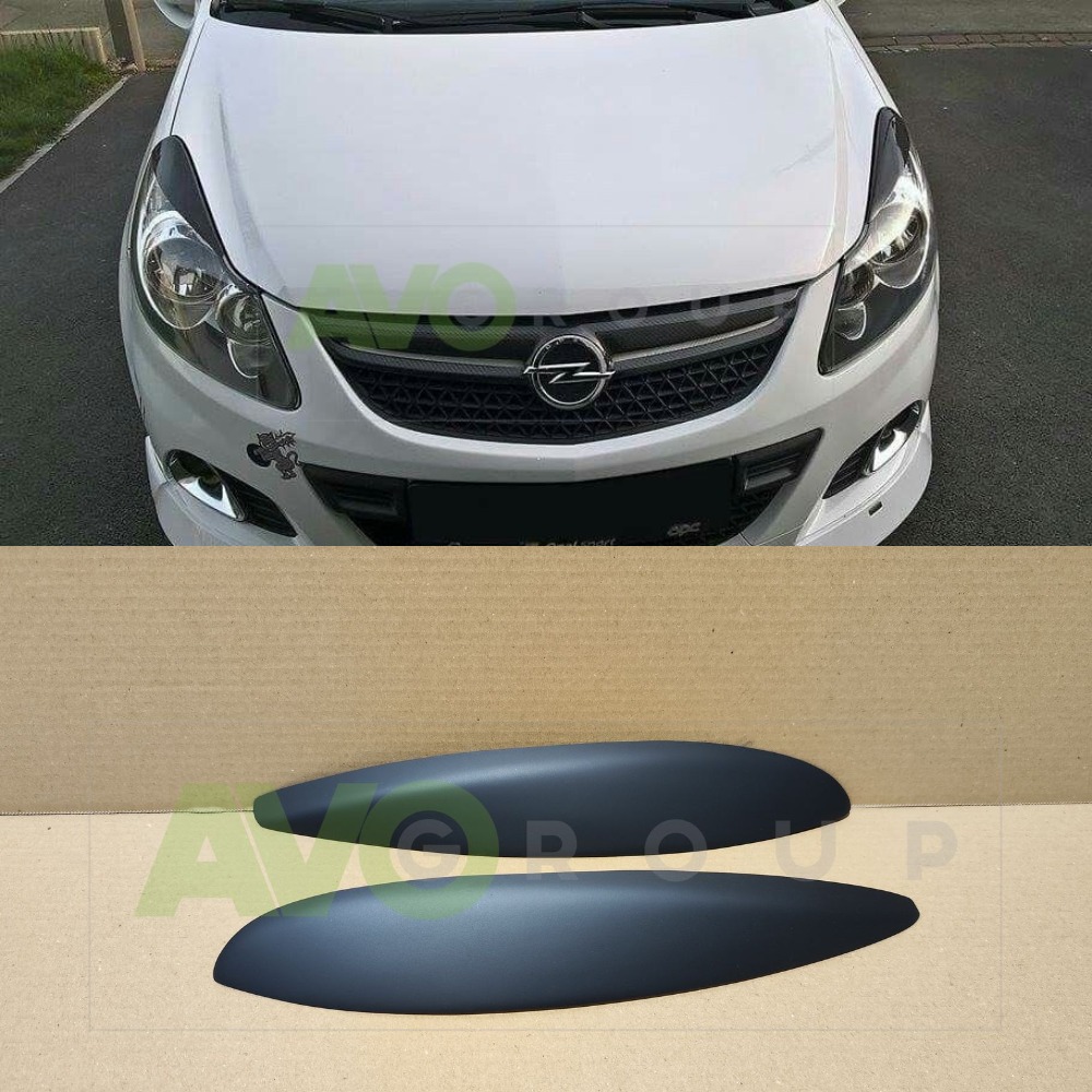 Накладки на фары / Реснички для Opel / Vauxhall Corsa D 2006-2014 v1 ABS Matt