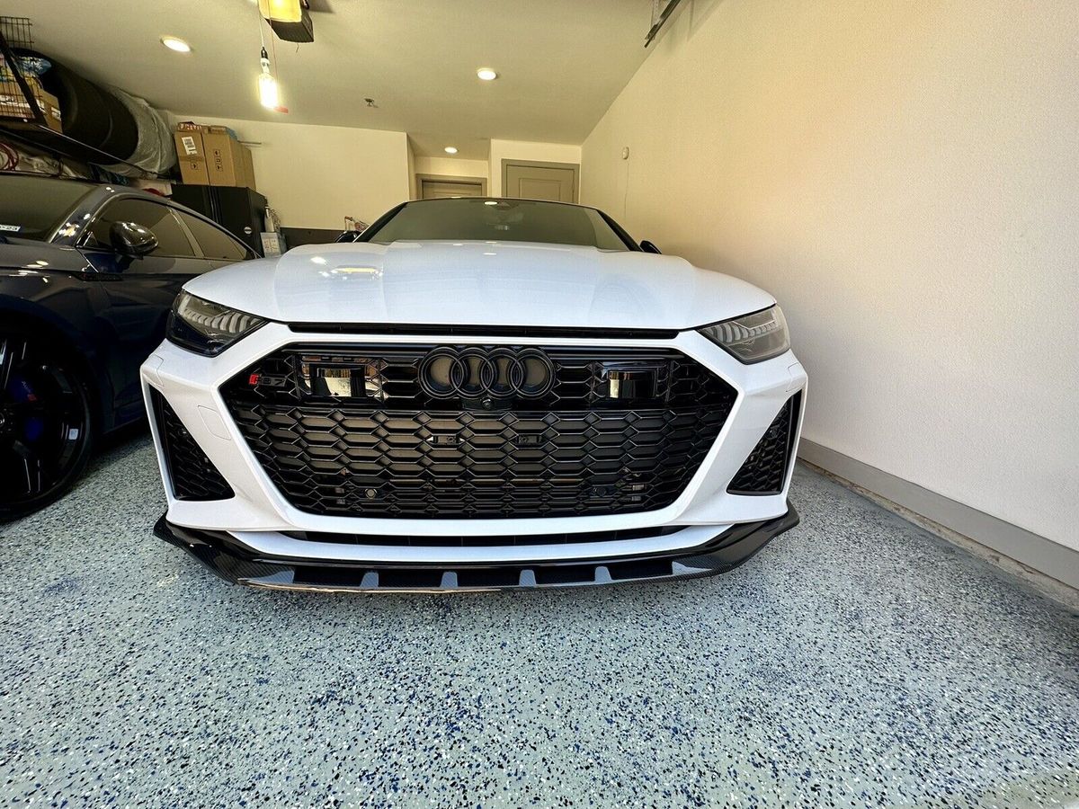 Carbon fiber flat splitter for front bumper Audi RS6 C8 5G 2019-2023