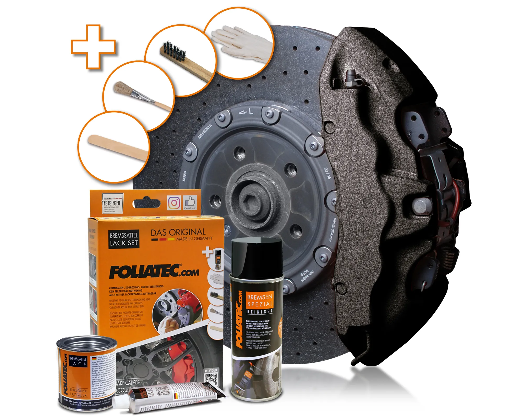 Foliatec CARBON METALLIC Brake Caliper Lacquer Set