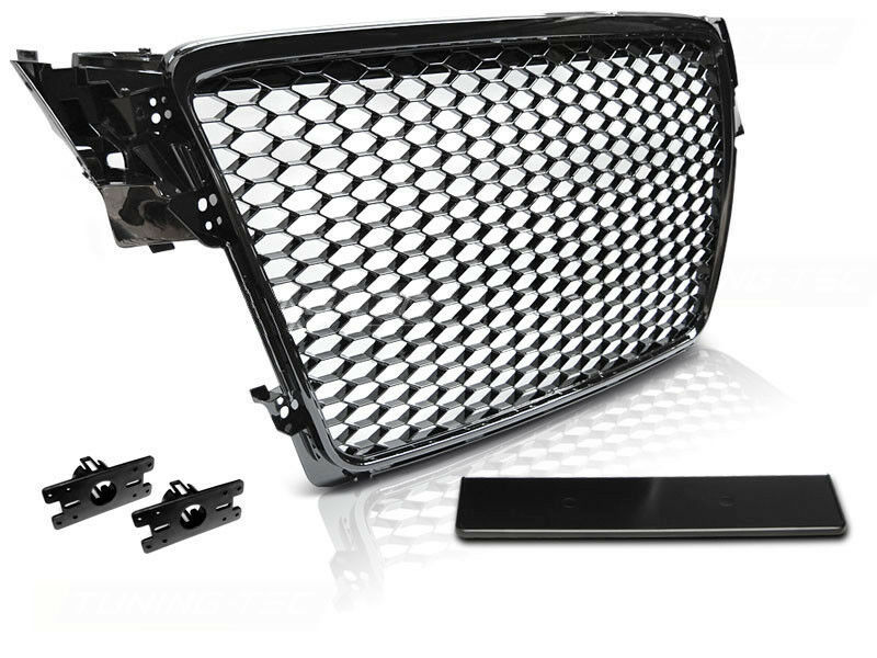 RS style Front Honey comb Grill for Audi A4 B8 2008-2011 GLOSSY BLACK