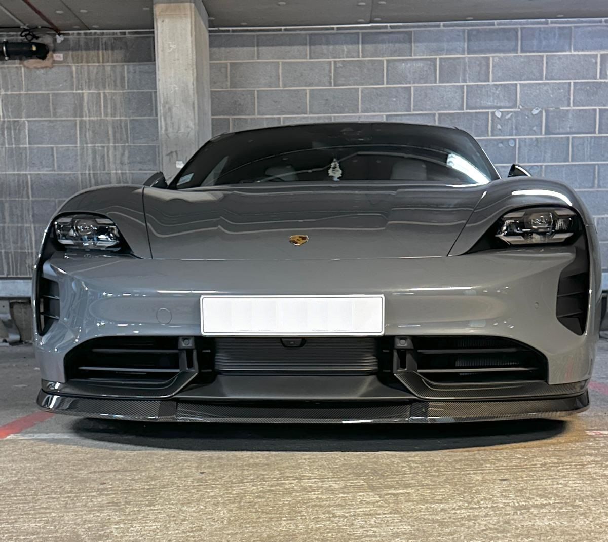 Carbon aero front spoiler splitter for Porsche Taycan 2019-2023