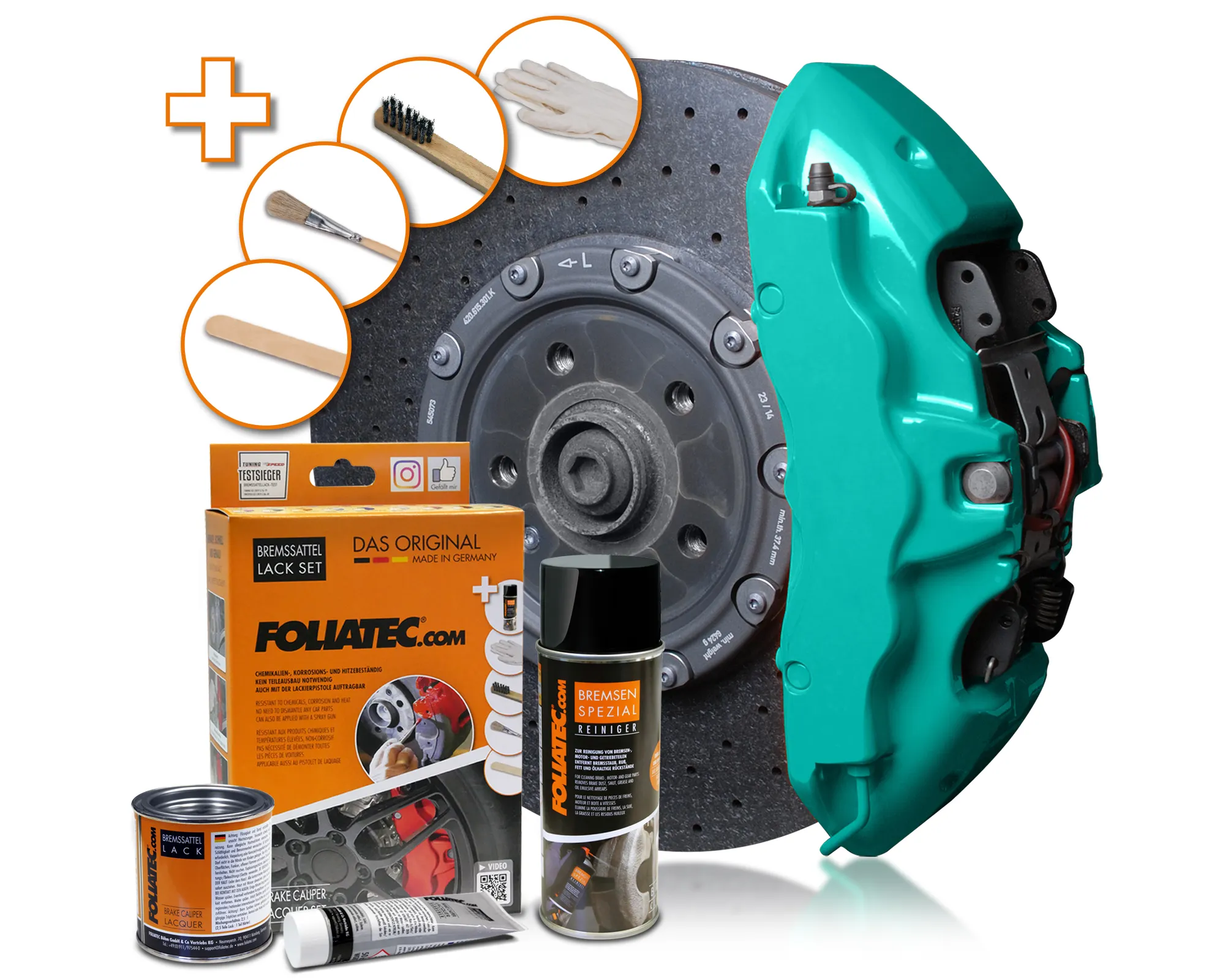 Foliatec OCEAN TURQUOISE Brake Caliper Lacquer Set