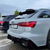 Performance Rear Bumper diffuser addon with carbon ribs / fins For Audi RS6 C8