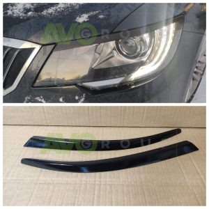 Headlight Eyelids for Skoda Superb 2 3T 2013-2015 ABS Gloss