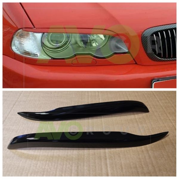 Headlight Eyelids for BMW 3 E46 Coupe Cabrio 1999-2003 ABS Gloss