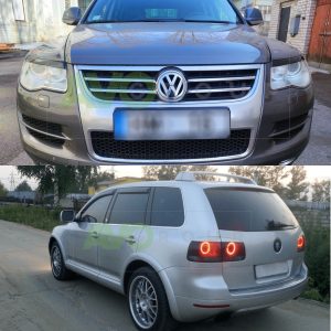 Headlight and Backlight Eyelids for VW Touareg 1 2006-2010 ABS Gloss