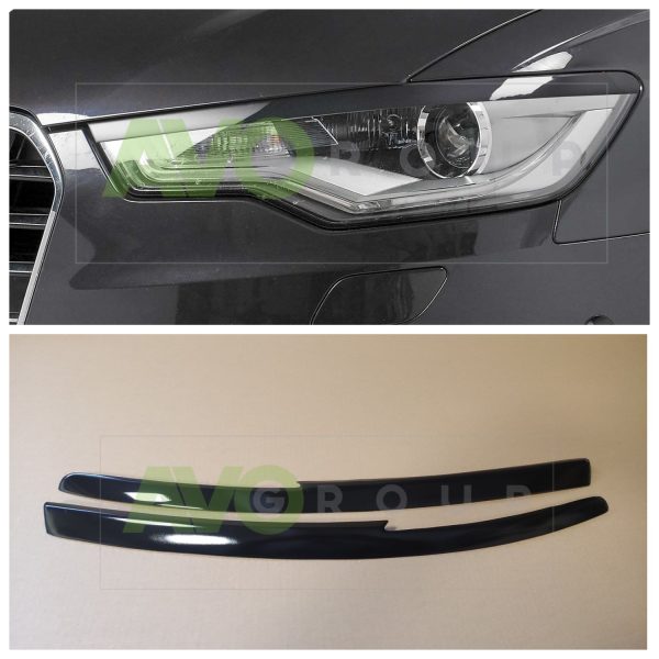 Headlight Eyelids for AUDI A6 4G C7 Xenon 2011-2015 ASB Gloss