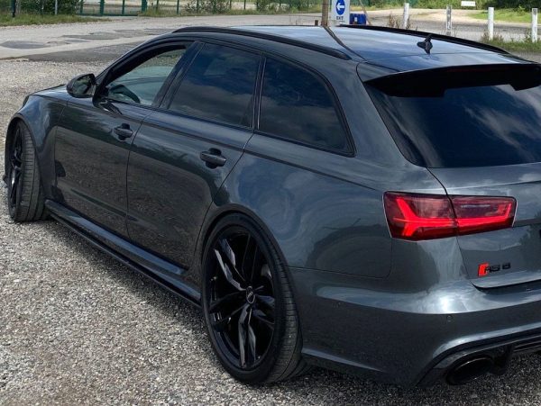 Side Skirt blades extensions addons for Audi A6 S6 C7 2011-2018 ABS Gloss