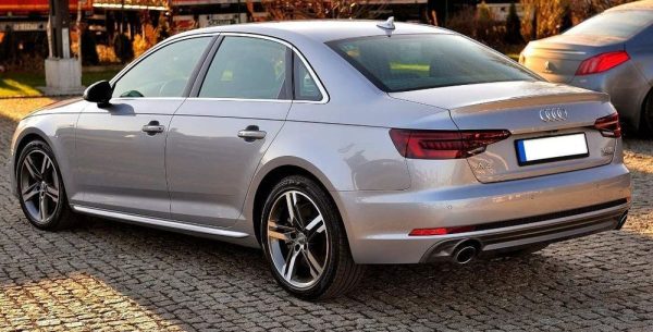 Sideskirts addon S Line Extension blades for AUDI A4 B9 2016-2024 ABS Gloss