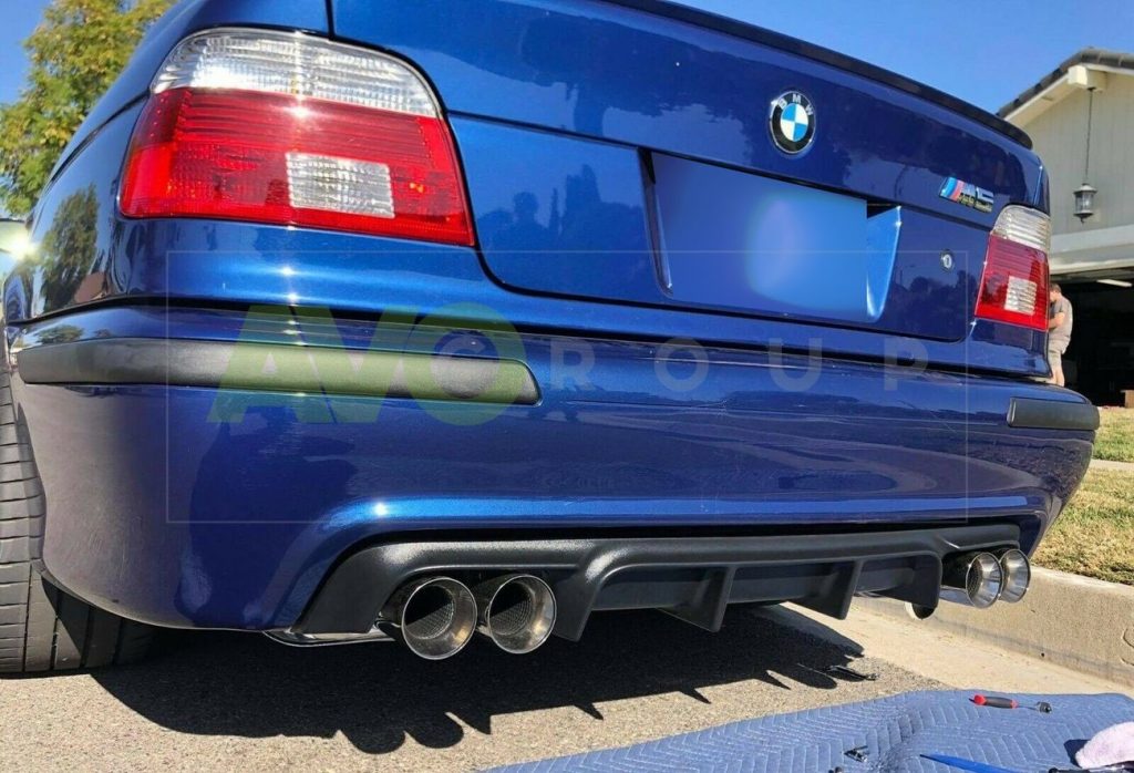 Rear Bumper CSL Twin Double Diffuser with ribs for BMW 5