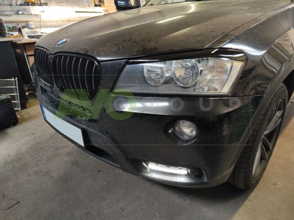 Priekšējo lukturu uzlikas uzacis priekš BMW X3 F25 10-14 ABS Gloss - Image 11