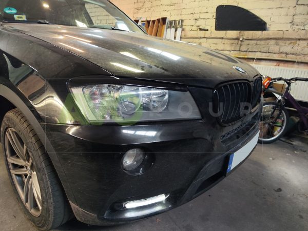 Priekšējo lukturu uzlikas uzacis priekš BMW X3 F25 10-14 ABS Gloss - Image 8