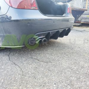 Rear Bumper diffuser addon with ribs / fins For BMW E60 E61 M Sport