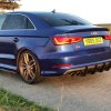 Rear Bumper diffuser addon with ribs / fins For Audi A3 S3 8V