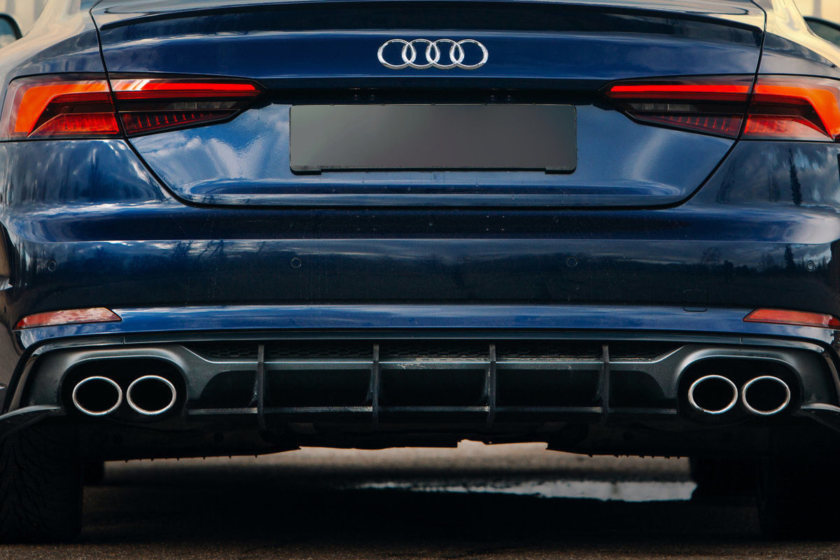Rear Bumper diffuser addon with ribs / fins For Audi A5 S5 B9 - AVOGroup -  Auto Parts Shop & Service