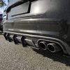 fancywide Rear Bumper diffuser addon with ribs fins For Audi For S6 4G 14-18