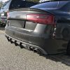 fancywide Rear Bumper diffuser addon with ribs fins For Audi For S6 4G 14-18