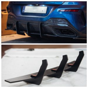 Aizmugurējā bampera apakšējā difuzora papildinājums ar ribām priekš BMW 8 G15 G14