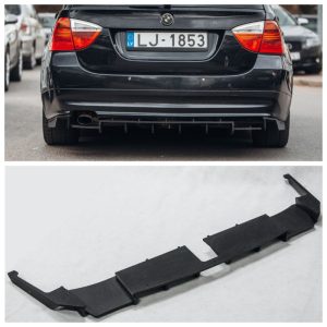 Rear Bumper diffuser addon with ribs / fins For BMW E90 E91 SE