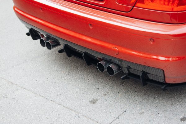 Rear Bumper diffuser addon with ribs / fins For BMW M3 E46