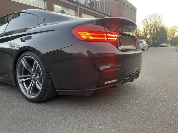 Rear Bumper diffuser addon with ribs / fins For BMW M4 F82 F83 14-19