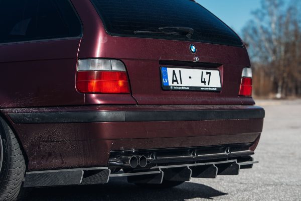 Performance CARBON Rear Bumper diffuser with ribs / fins For BMW E36 M Sport