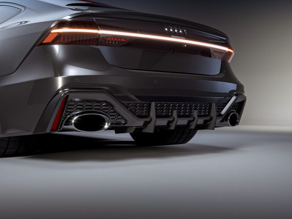 Performance Rear Bumper diffuser addon with carbon ribs / fins For Audi RS7 C8