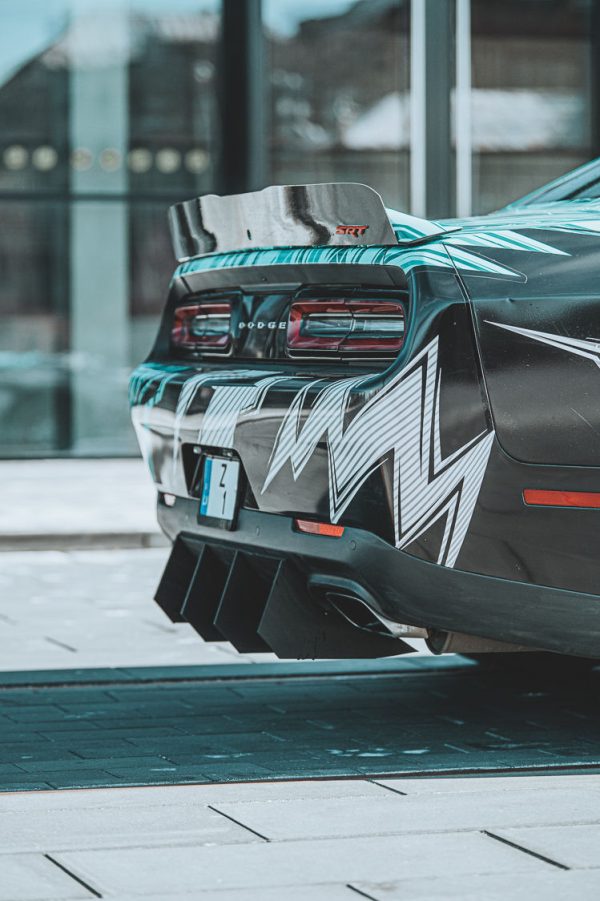 Performance Rear Bumper diffuser addon with ribs / fins For Challenger MK3 SRT