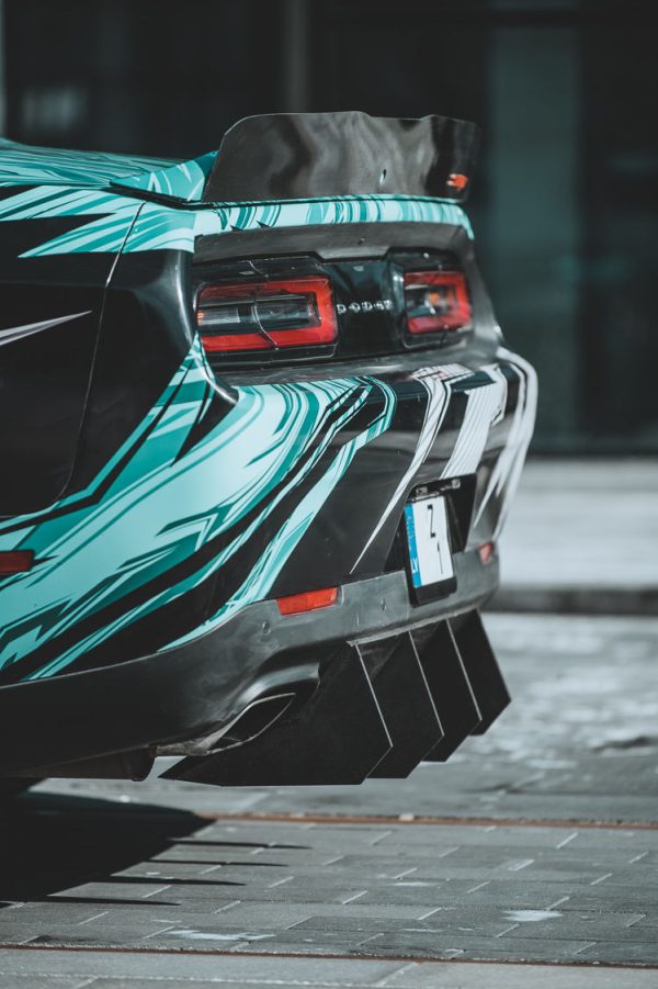 Performance Rear Bumper diffuser addon with ribs / fins For Challenger MK3 SRT