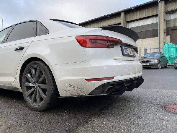 Performance Rear Bumper diffuser addon with ribs / fins For SE Audi A4 B9