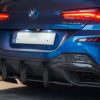 Rear Bumper diffuser ABS GLOSS extension with ribs / fins For BMW 8 Series G15 G14